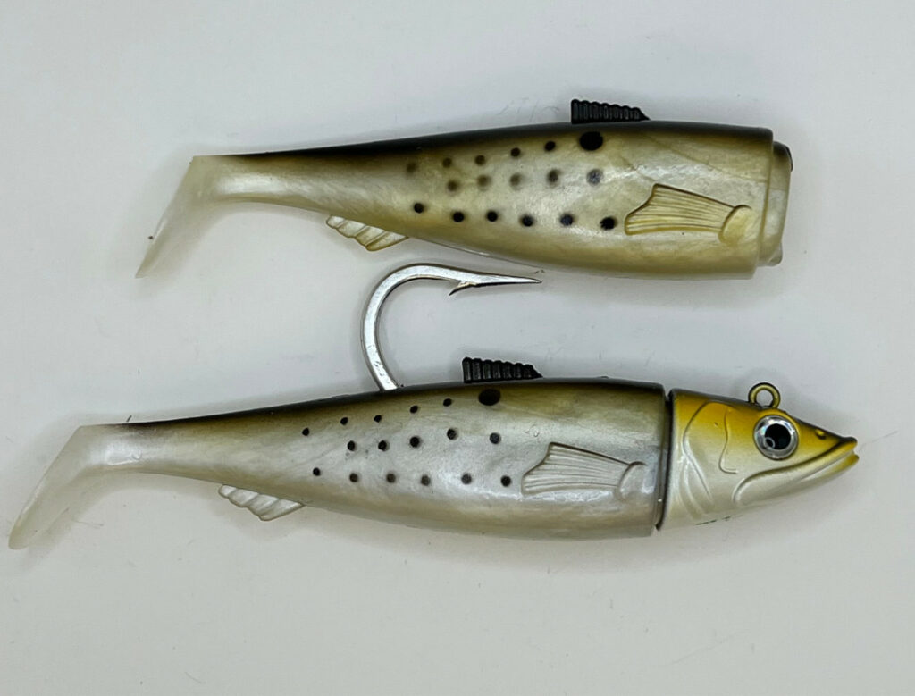 Shaddy Daddy soft plastic lure pictured with extra tail