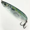 A flutter spoon fishing lure with a photo real image of a mackerel printed on its sides. Excellent for a wide variety of sport fishing.